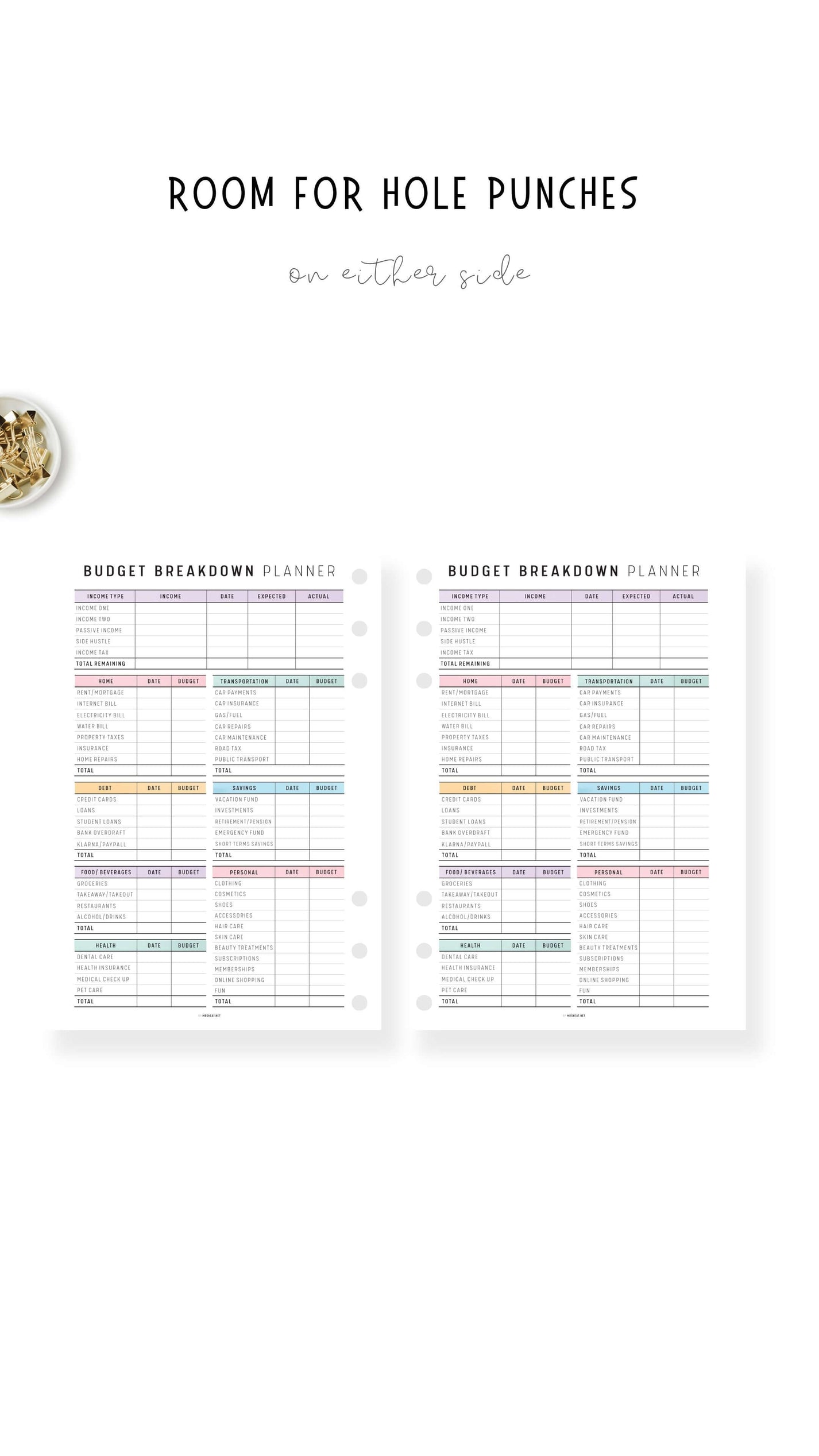 Budget Planner Template Printable Mrsneat