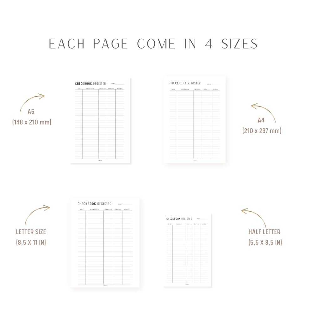 Checkbook Register Printable - M444 – mrsneat