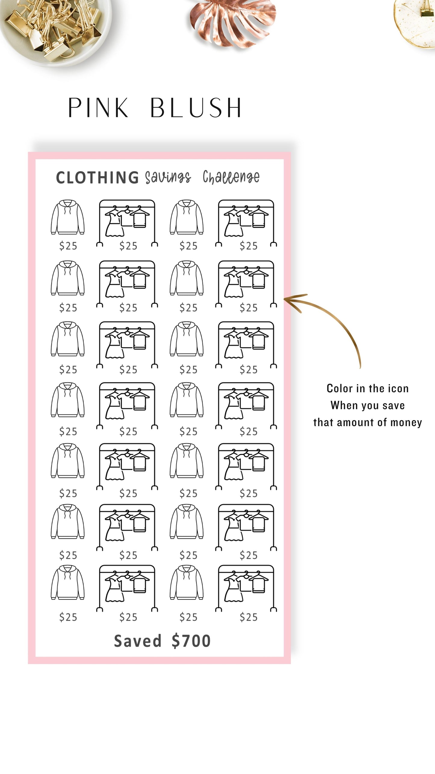 Clothing Savings Challenge Template PDF