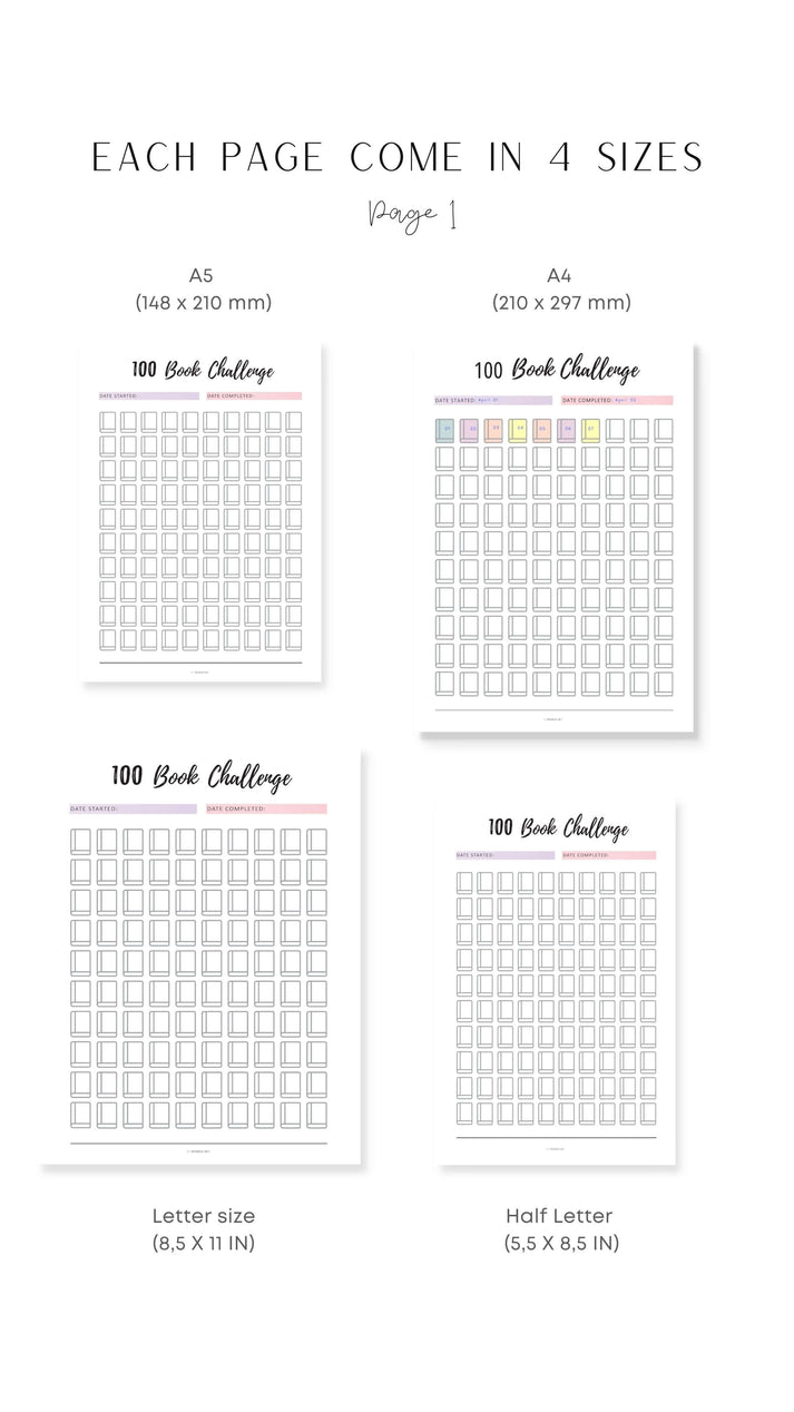 100 Book Challenge Template Printable mrsneat