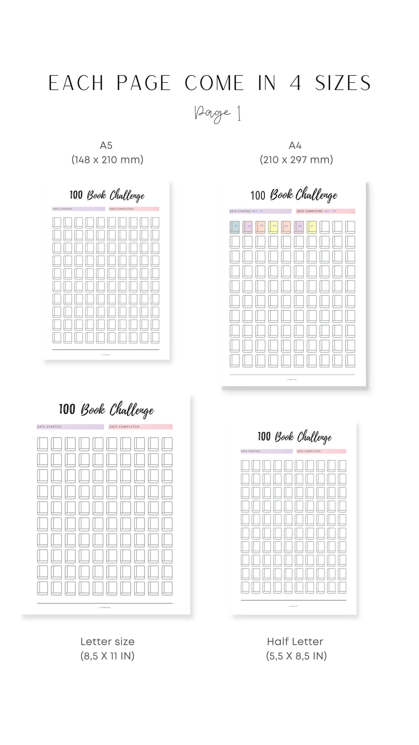 100 Book Challenge Template Printable – mrsneat