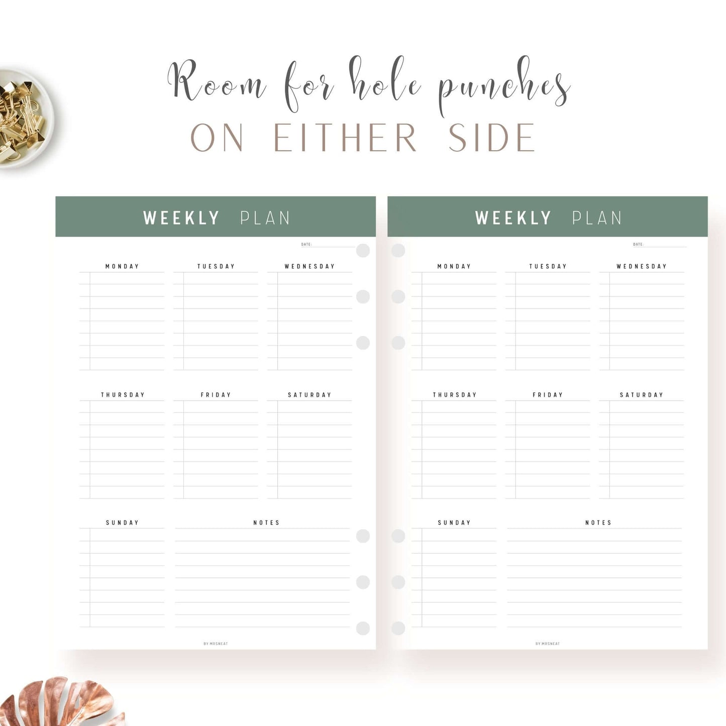 Weekly Planner Template Printable