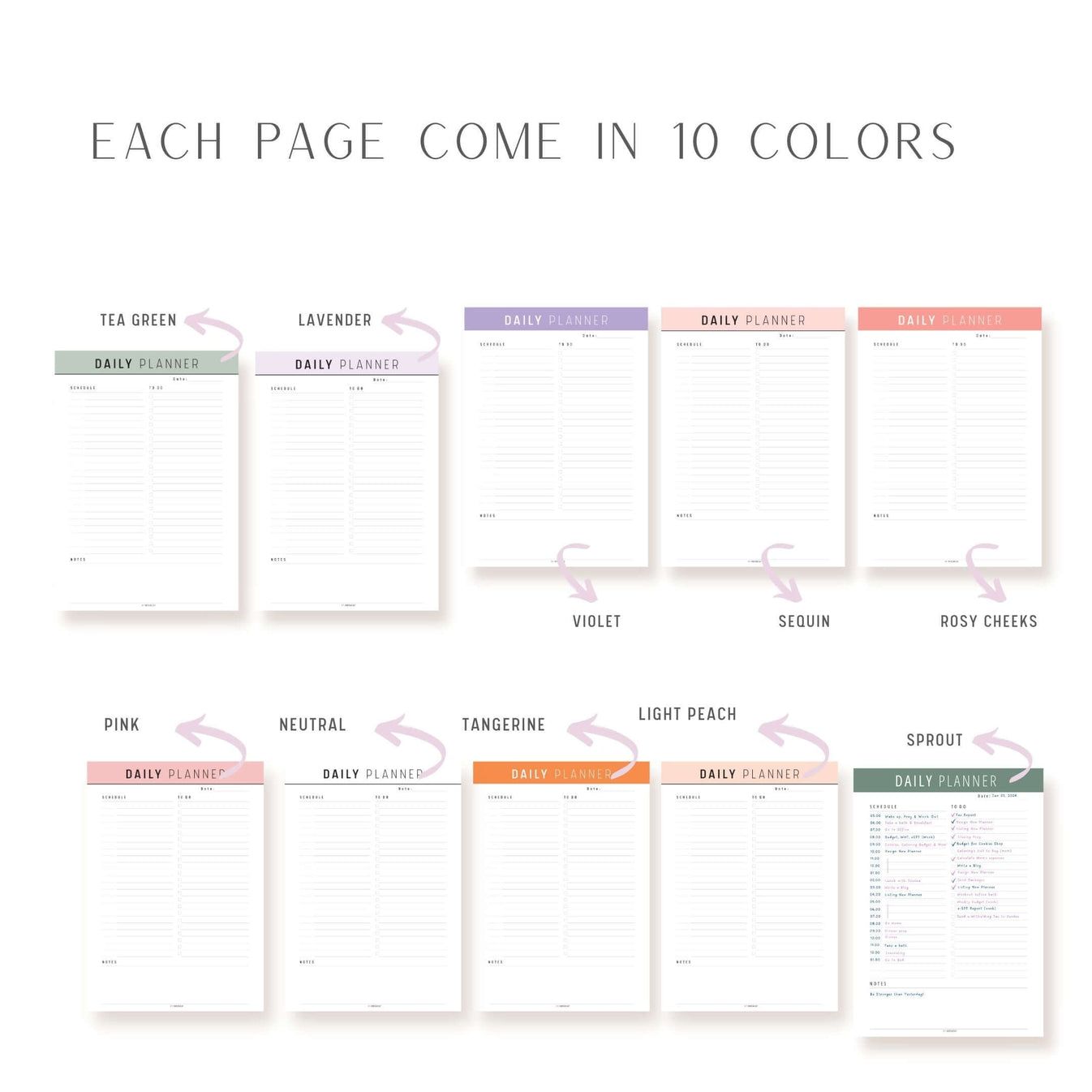 Daily Weekly Monthly Planner Bundle Printable - M278 – mrsneat