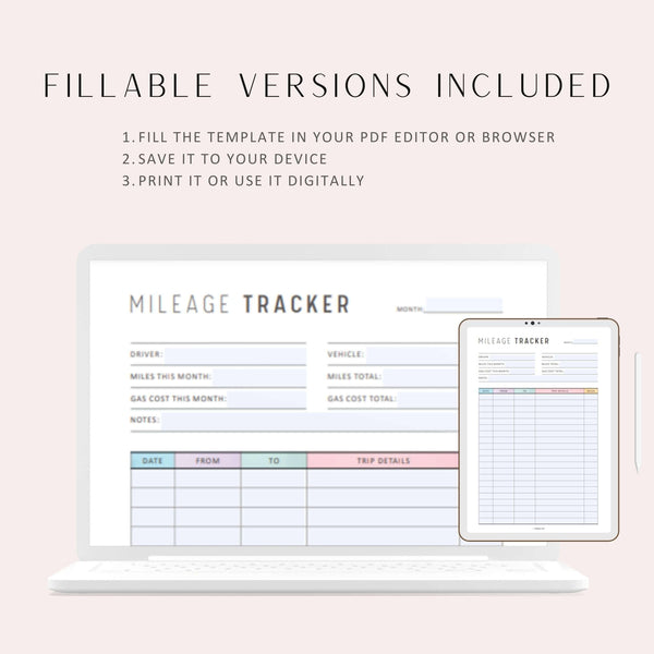Colorful Mileage Tracker Printable – mrsneat