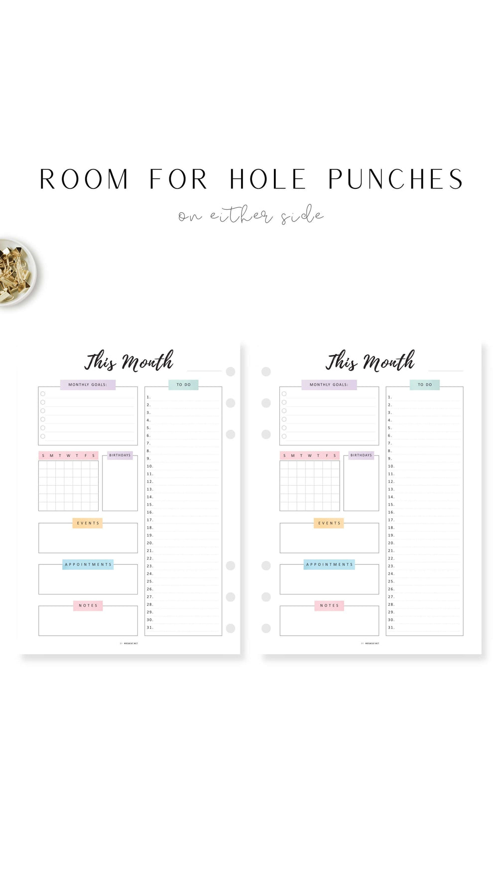 Printable Monthly Planner Template PDF - M335 – mrsneat
