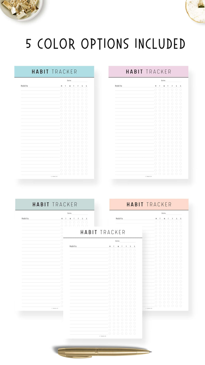 Weekly Habit Tracker Template Printable – mrsneat