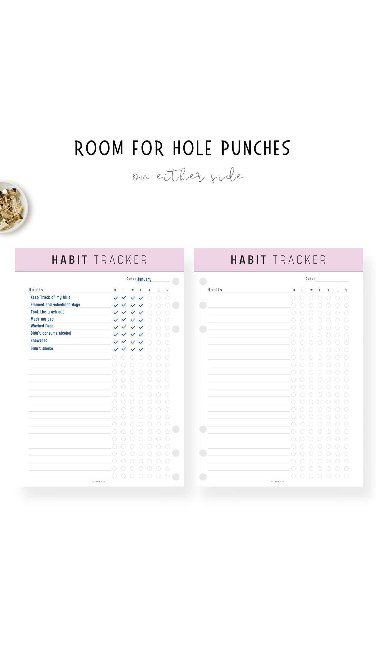 Weekly Habit Tracker Template Printable - M271 – mrsneat