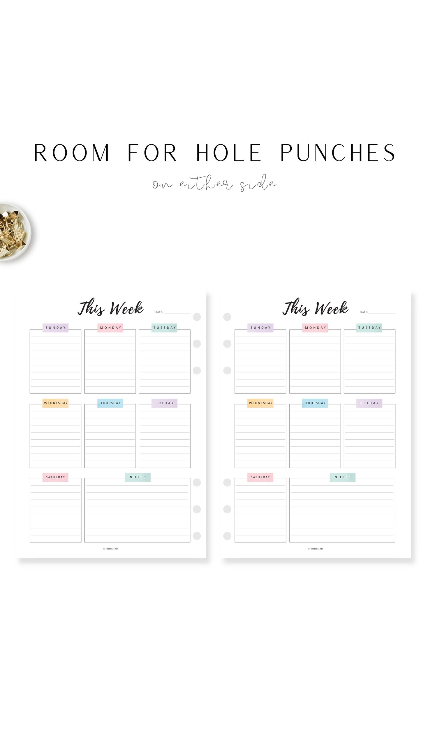Colorful Weekly Planner Template Printable