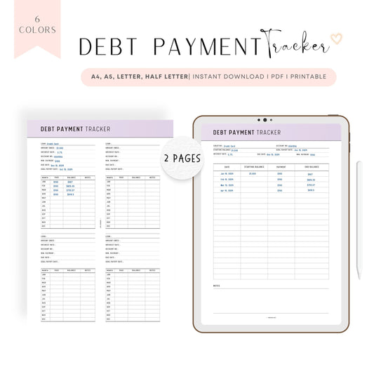 Printable Debt Payment Tracker Template
