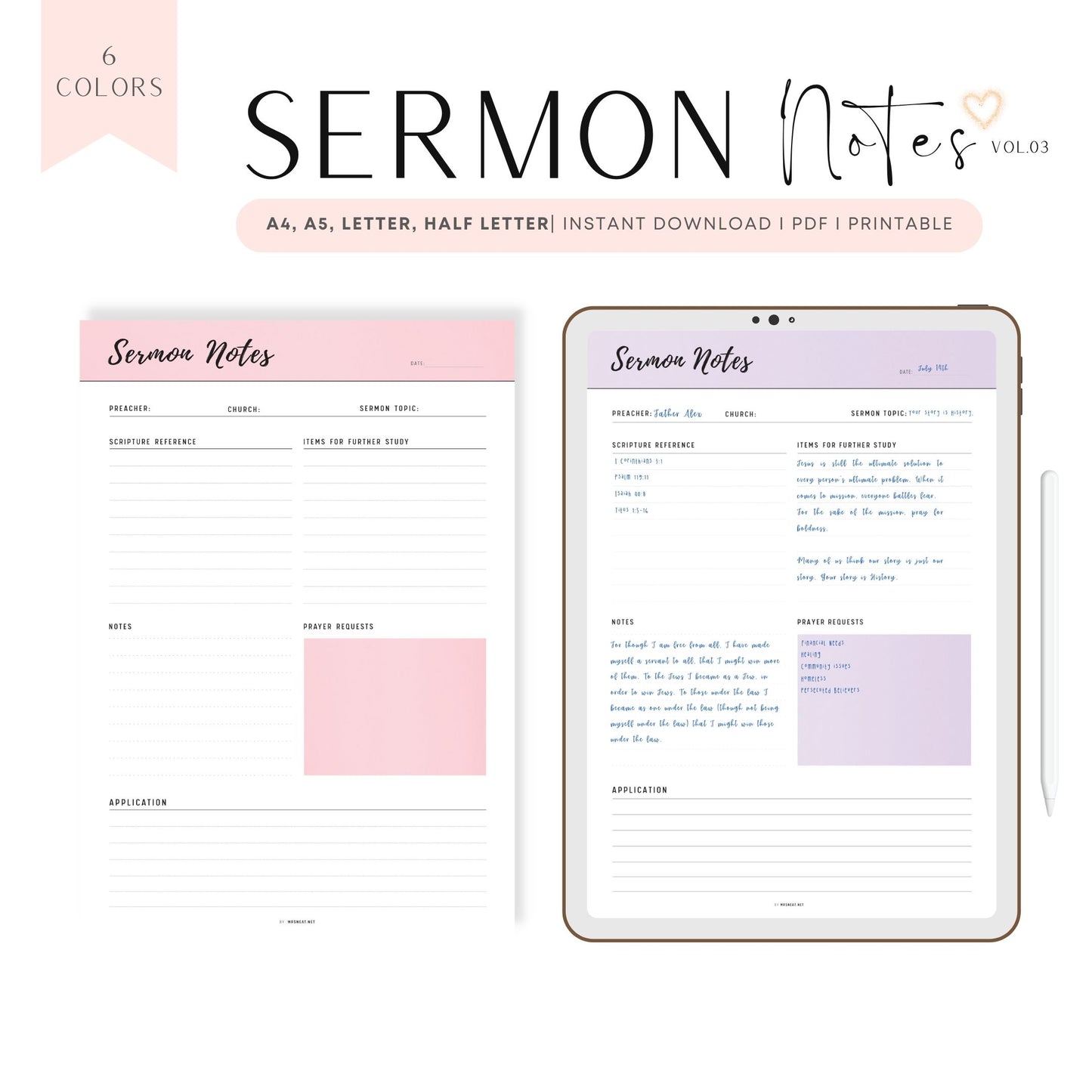 Printable Sermon Notes PDF