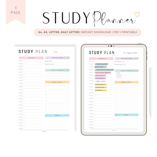 Daily Study Planner Template PDF