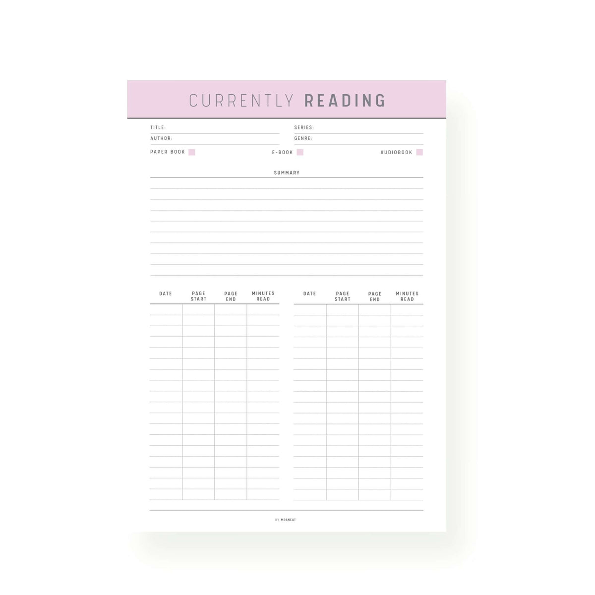Current Reading Display Currently Reading Template Printable - M223 – mrsneat