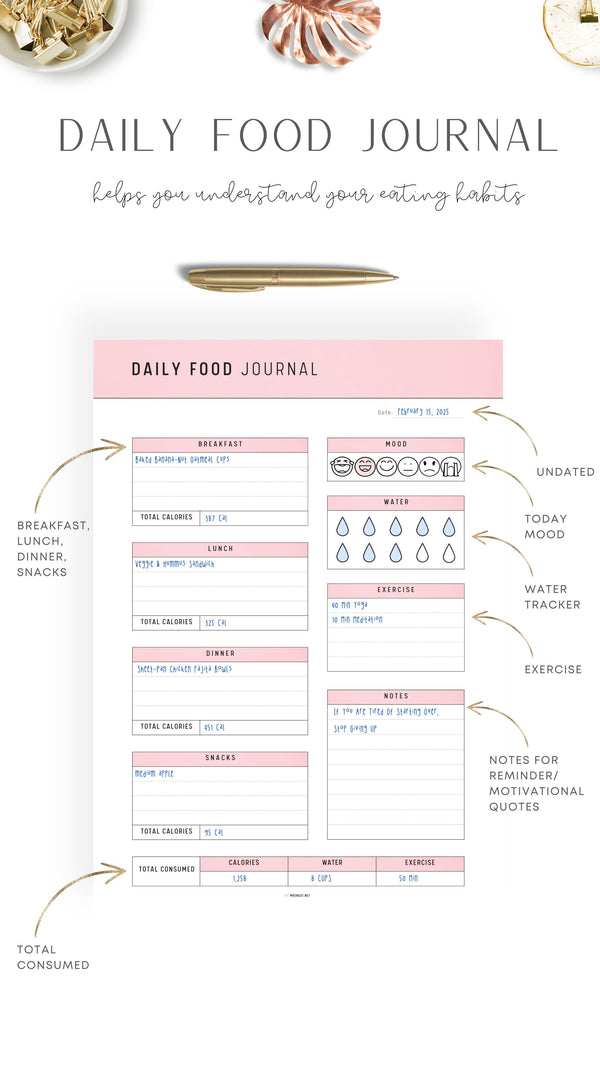 Printable Daily Food Journal Template