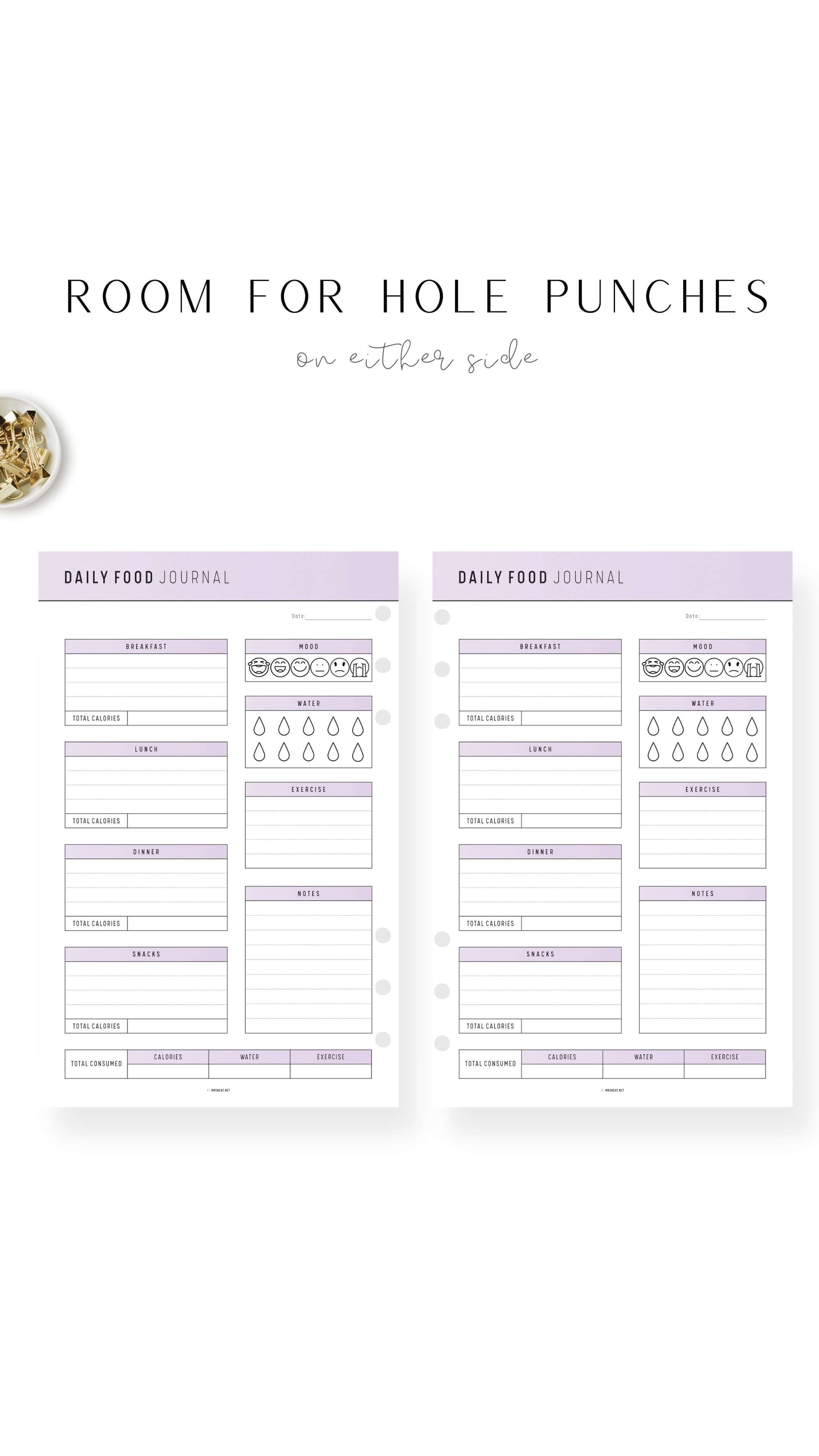 printable food journal template free download