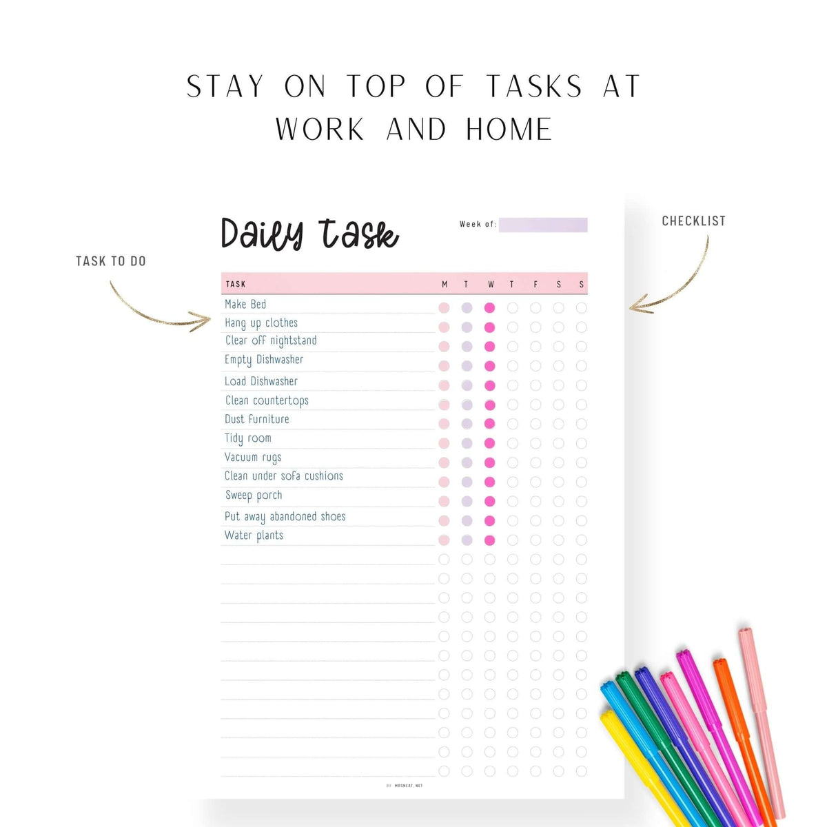 Daily Most Important Task Daily Task List Printable - M386 – mrsneat
