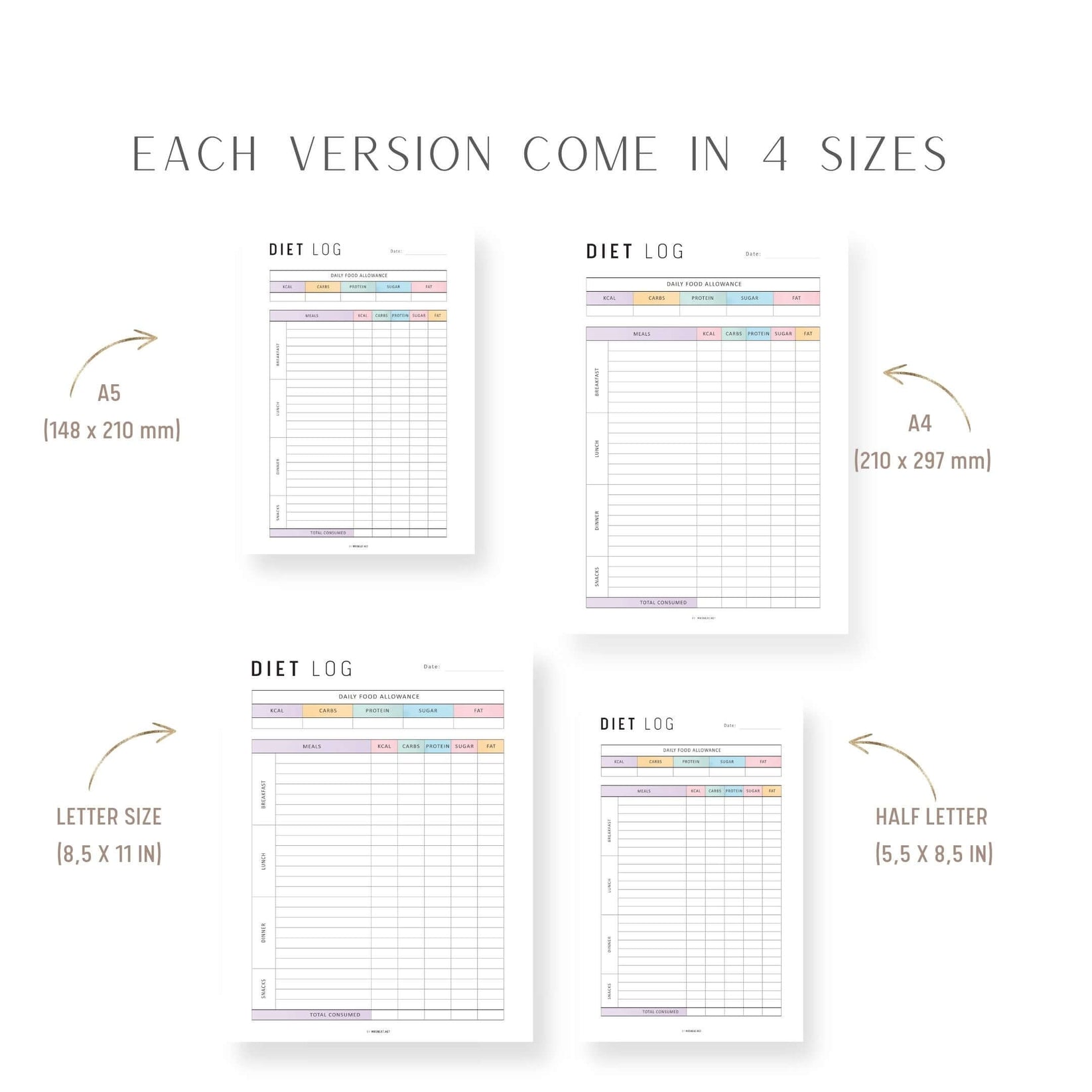 Food Diary Template Printable – mrsneat