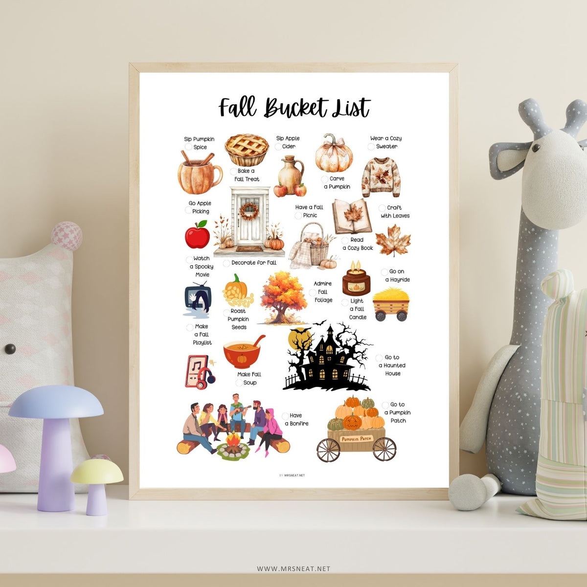 Fall bucket list printable for making the most of the cozy autumn season
