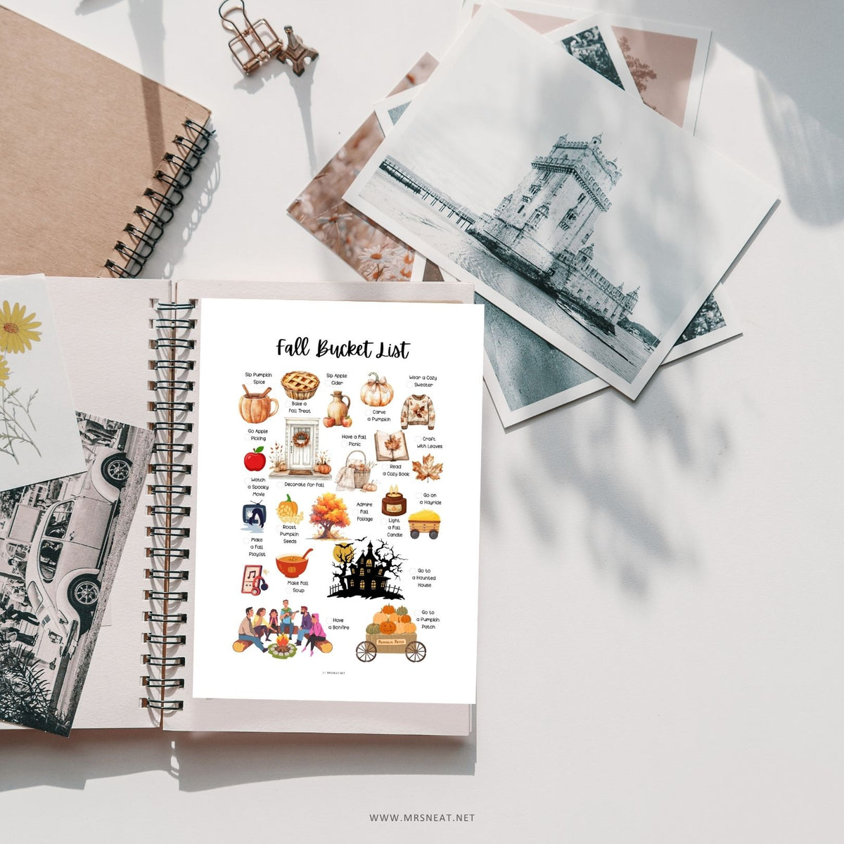 Cozy fall activities bucket list printable for seasonal planning