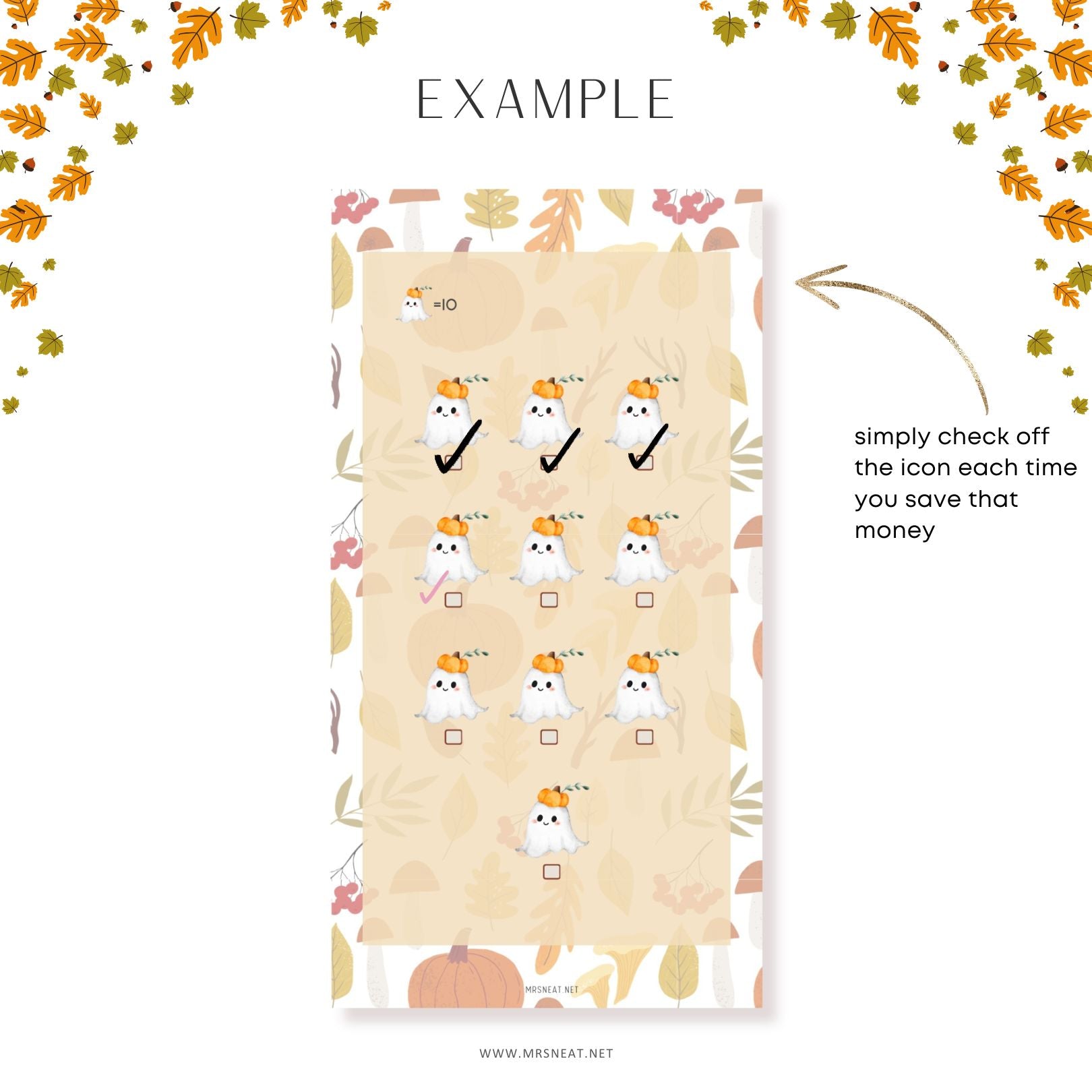 Sheet of stickers with cartoon characters and checkboxes on a decorative background