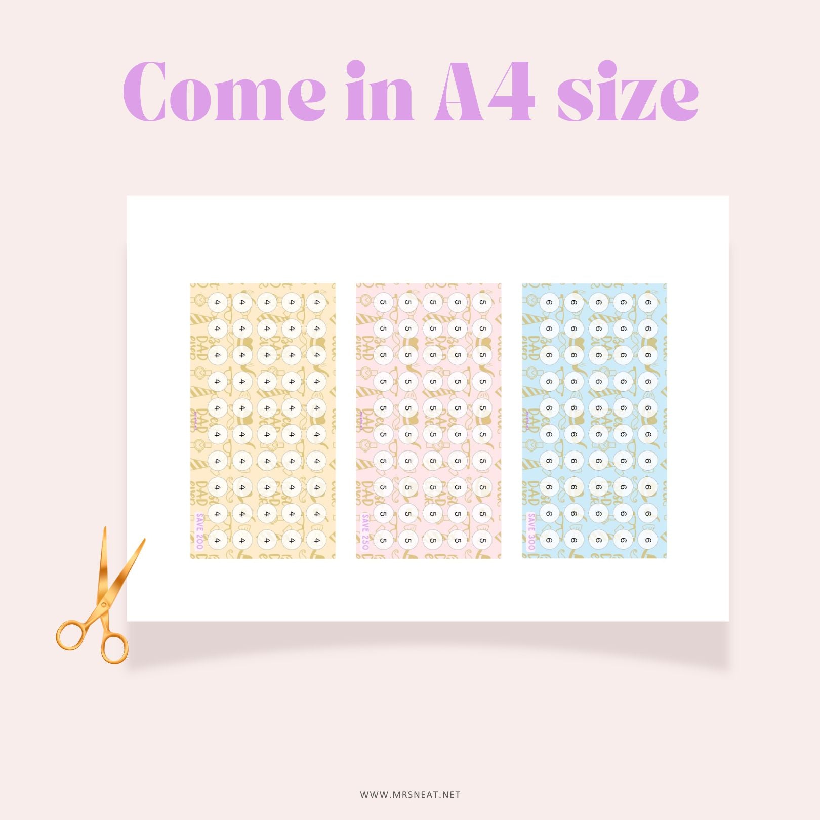 Father Day Fund Savings Challenge, A6, Printable, Colorful, Cute, 6 Challenges, Gift for Daddy, Gift for Father, Budget Tracker, Savings Tracker, Cash Stuffing, Tiny Mini Savings Challenge