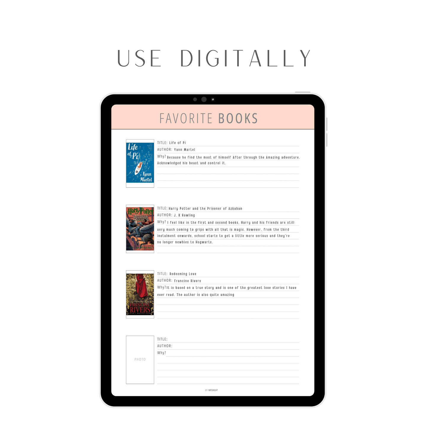 Favorite Books Template