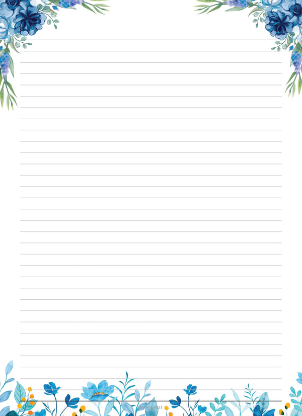 FILLABLE Floral Printable Stationery: Lined & Unlined Paper (PDF) - M1 ...