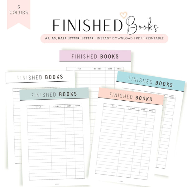 Book Complete List Printable Mrsneat