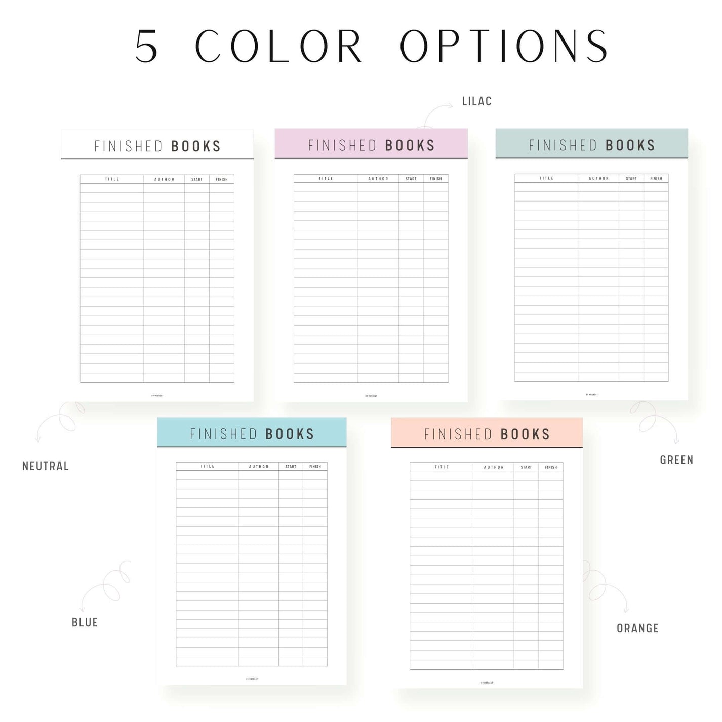 Book Complete List Printable Mrsneat