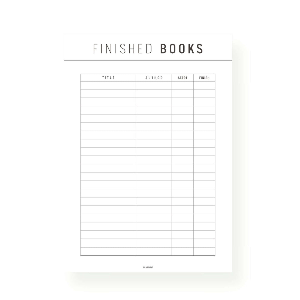 Book Complete List Printable Mrsneat