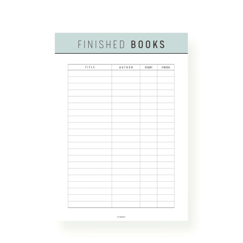 Book Complete List Printable Mrsneat