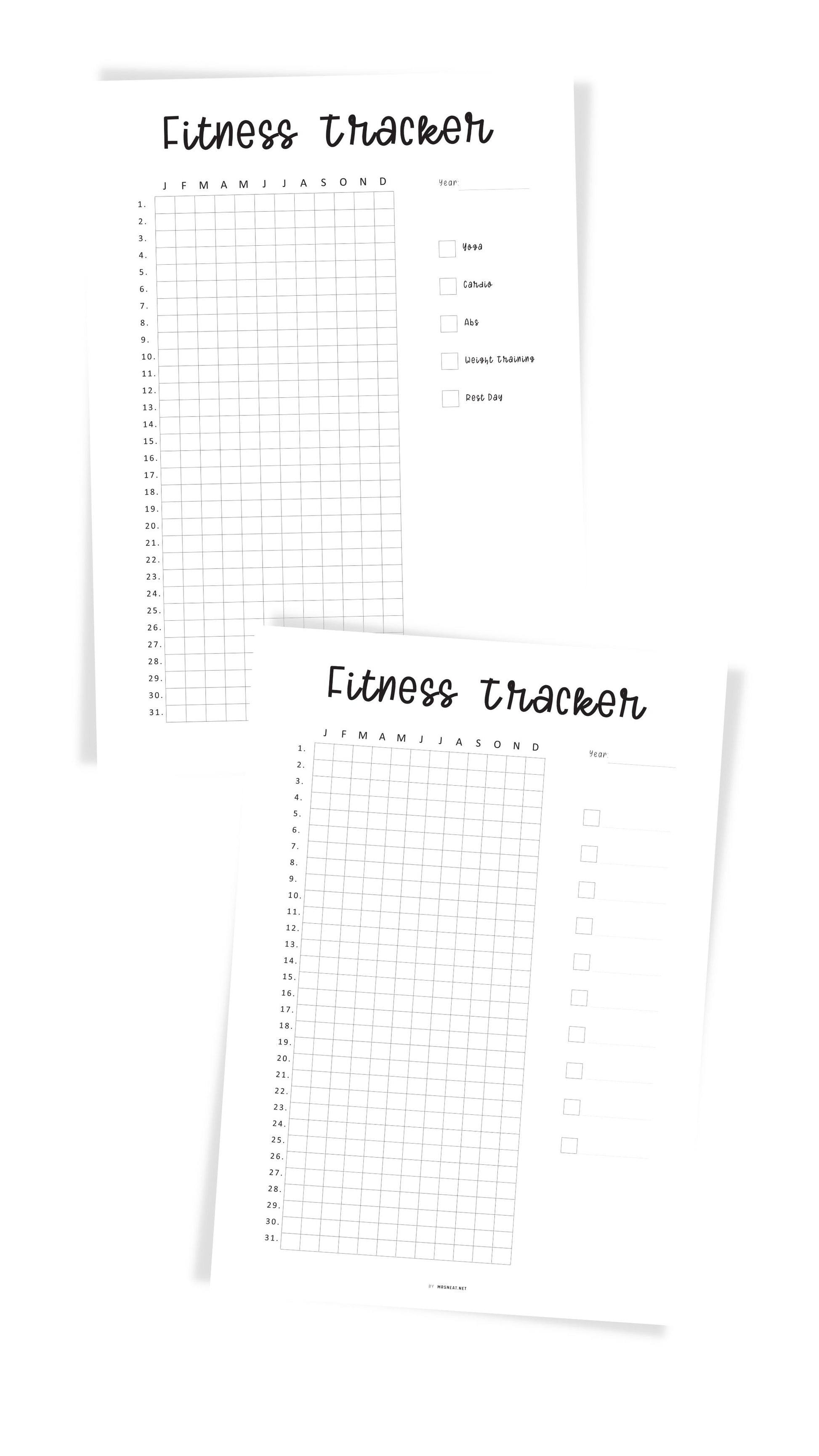 One Year Fitness Tracker Printable