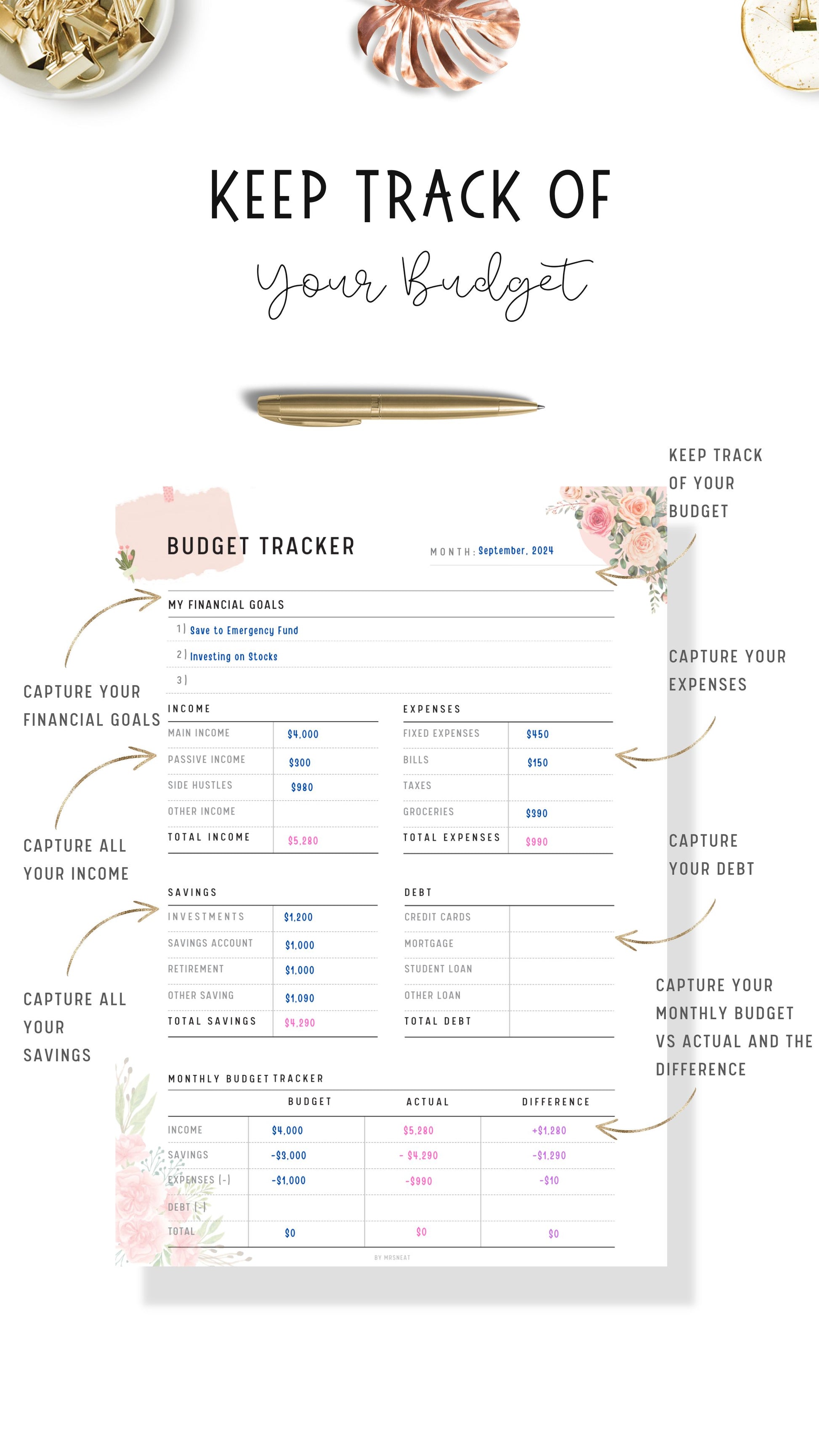 How To use Budget Tracker Printable