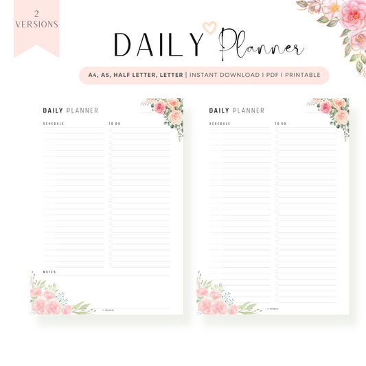 Floral Minimalist Daily Planner