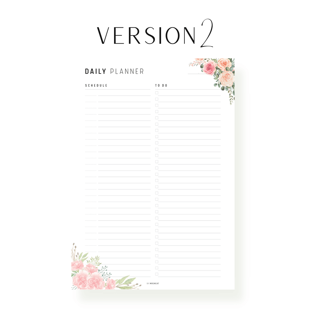 Floral Minimalist Daily Planner - M198 – mrsneat