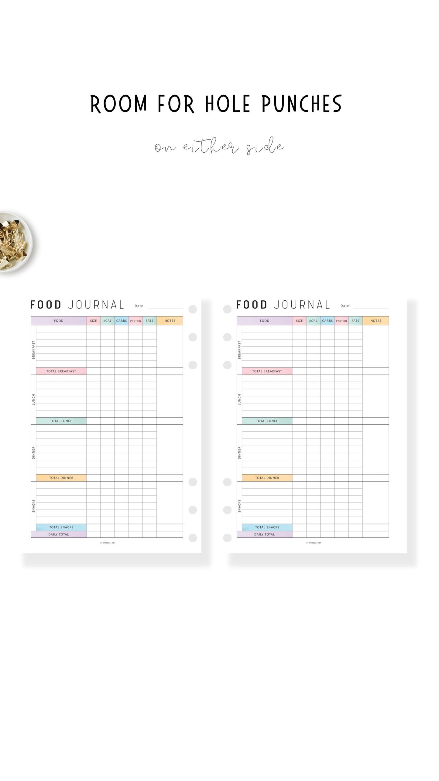 Daily Calorie Tracker Template Printable