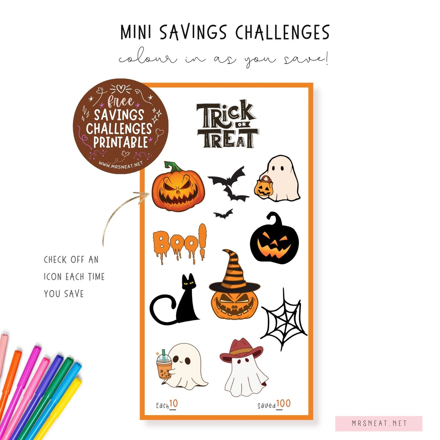 Free Halloween Tiny Mini Savings Challenge for Low Income Savings