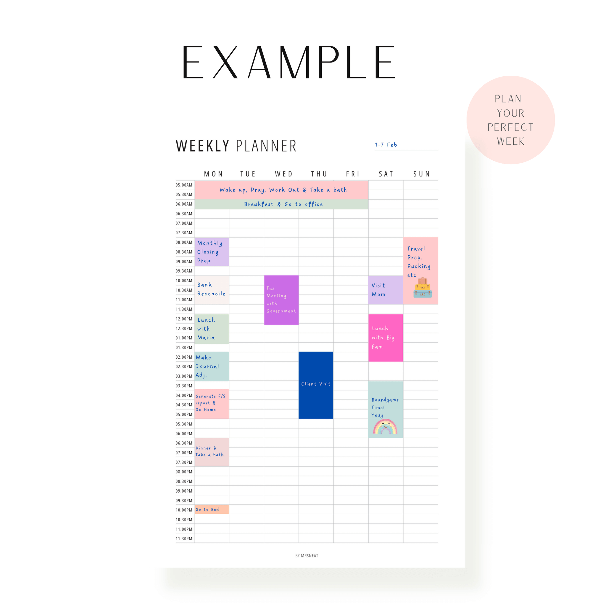 Half Hour Weekly Schedule Printable – mrsneat
