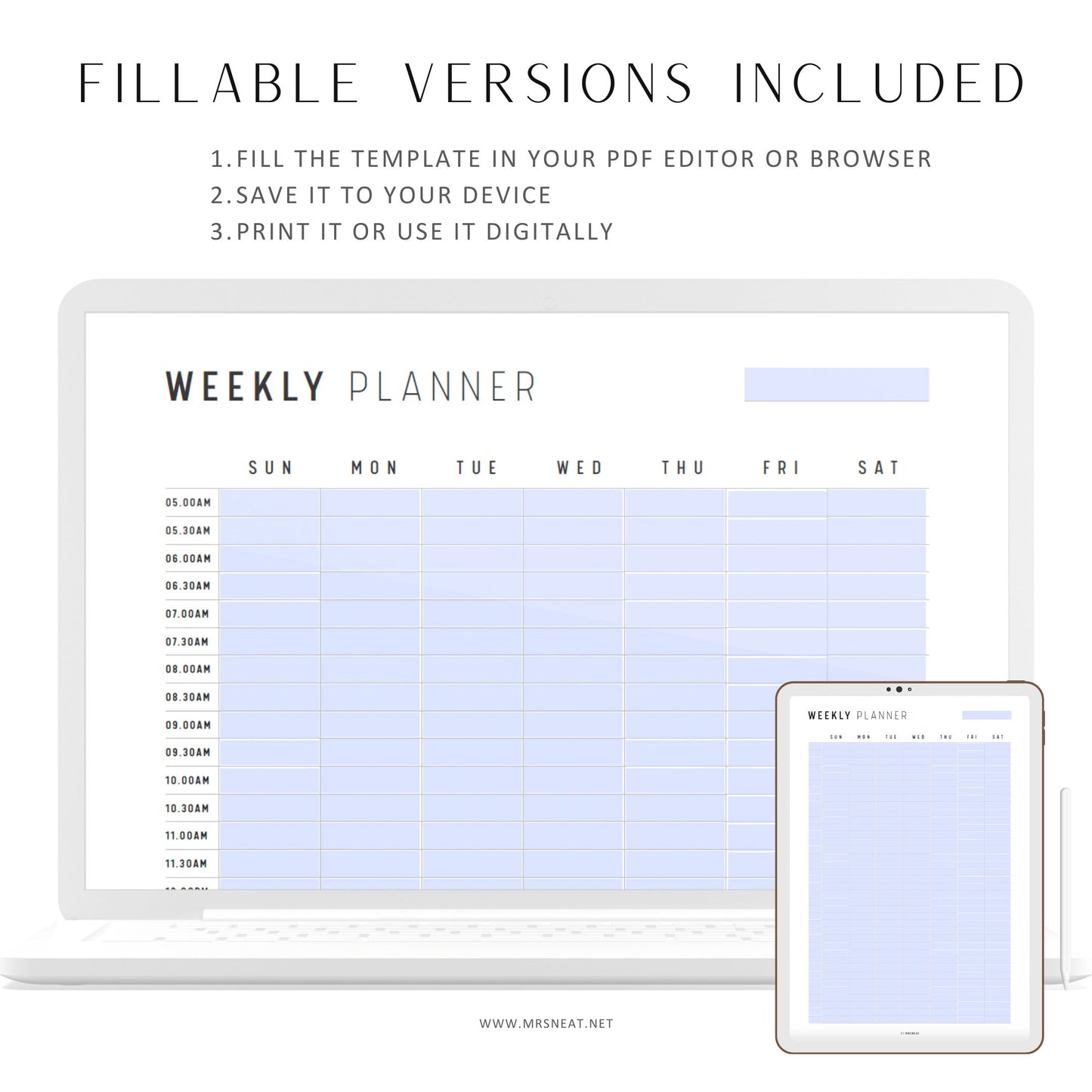 Half Hour Weekly Schedule Printable - M207