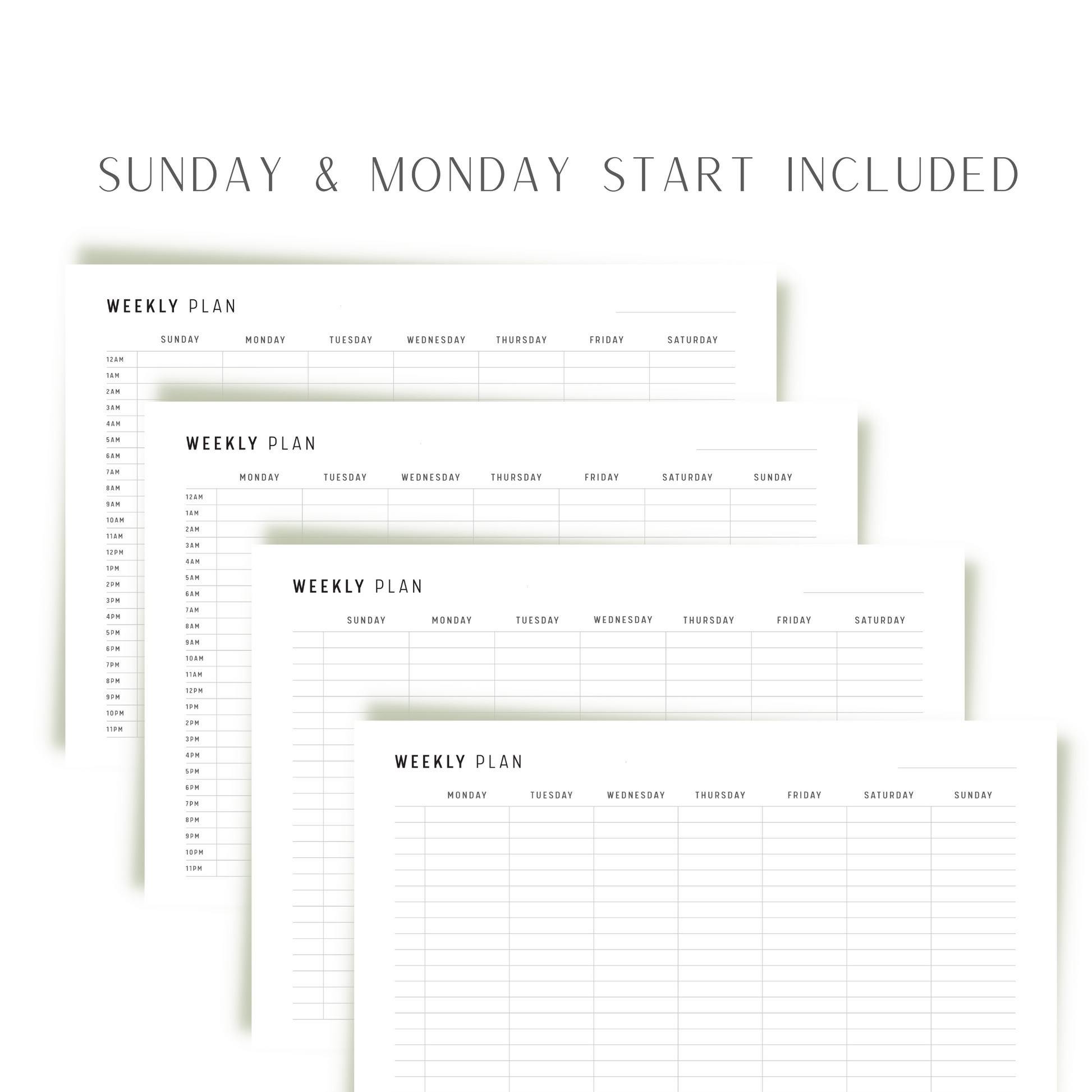 Hourly Weekly Schedule Printable