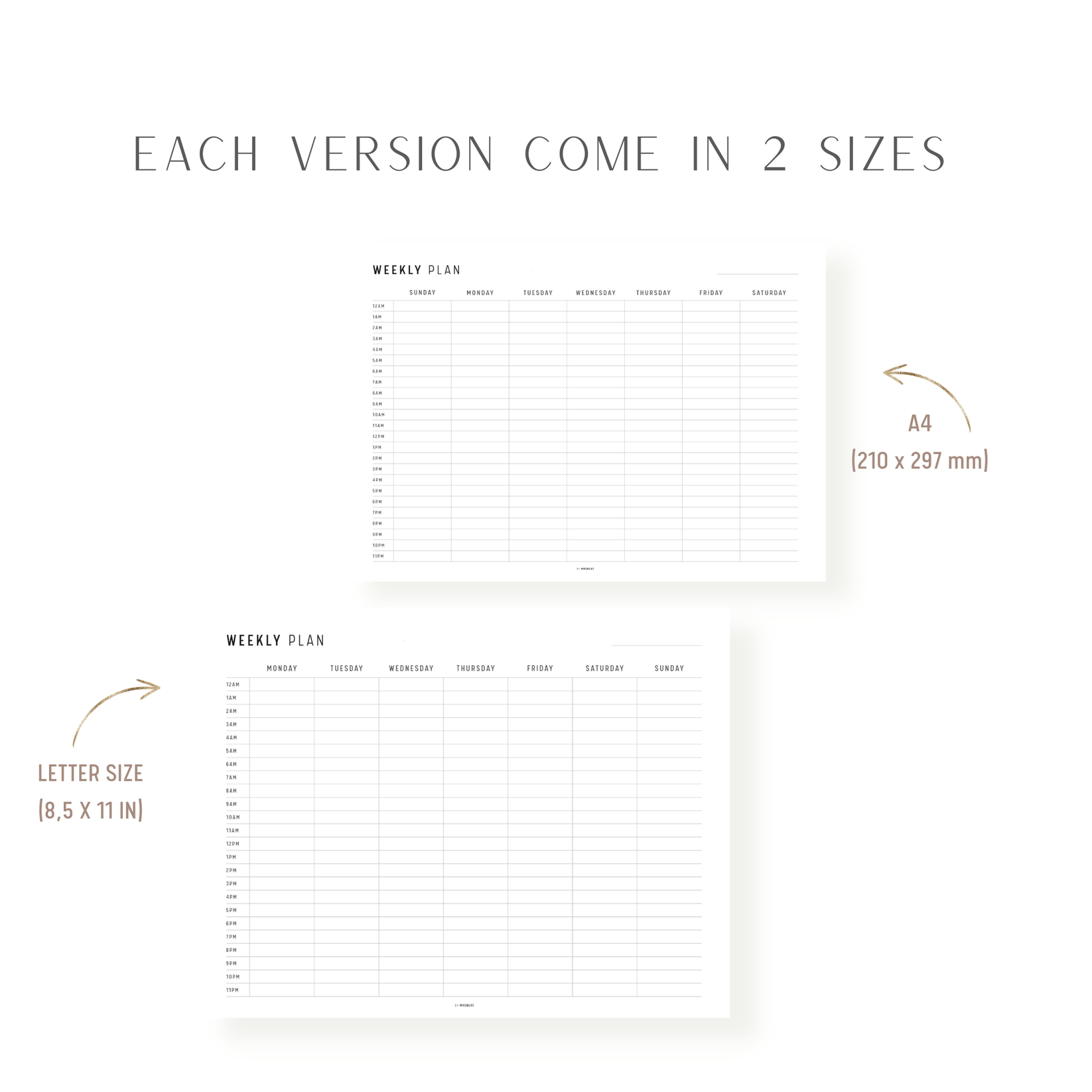 Hourly Weekly Schedule Printable M209 mrsneat