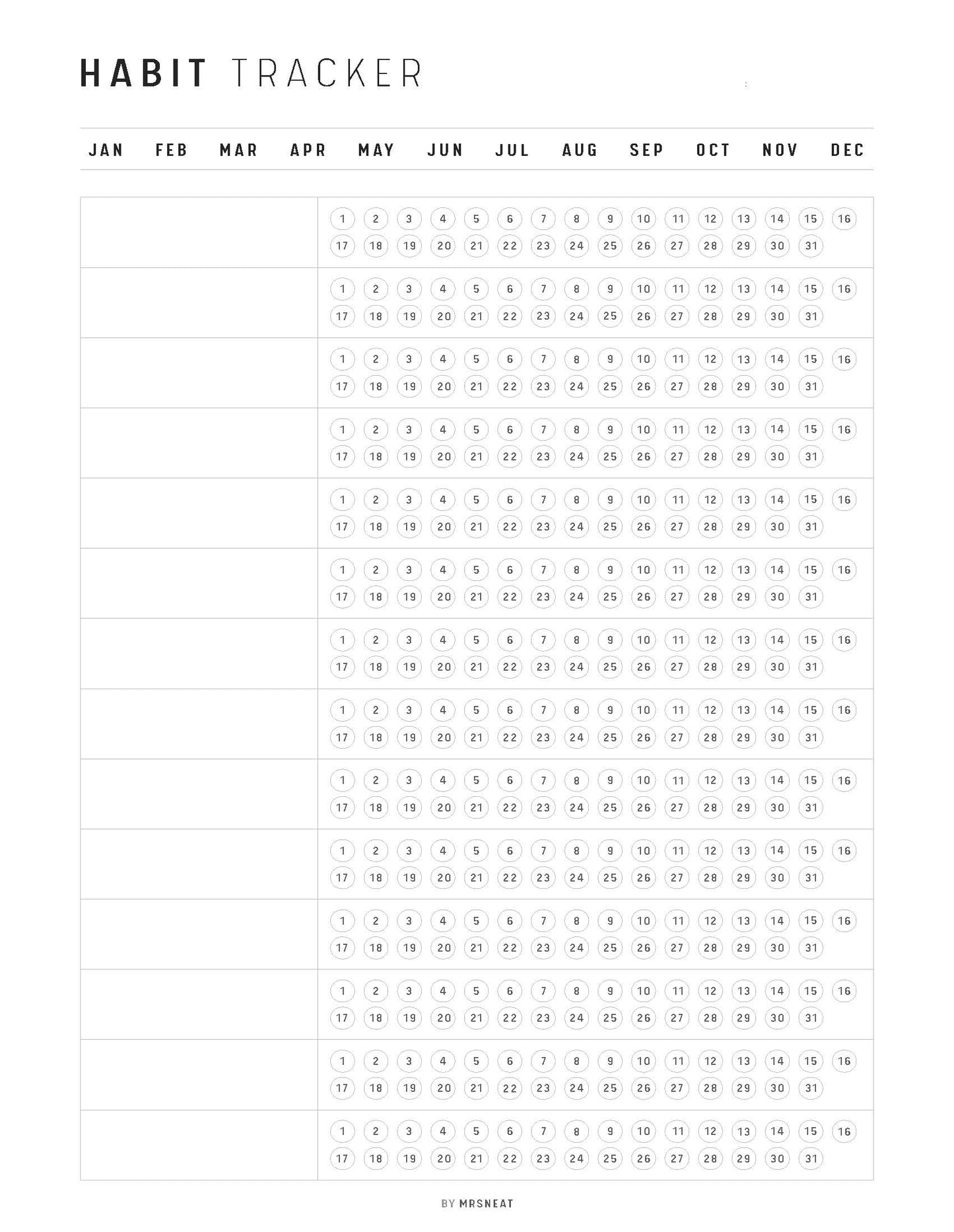 Minimalist Daily Habit Tracker, Habit Tracker Page, Monthly Habit Tracker, Daily Routine, Routine Tracker, A4, A5, Letter, Half Letter, PDF