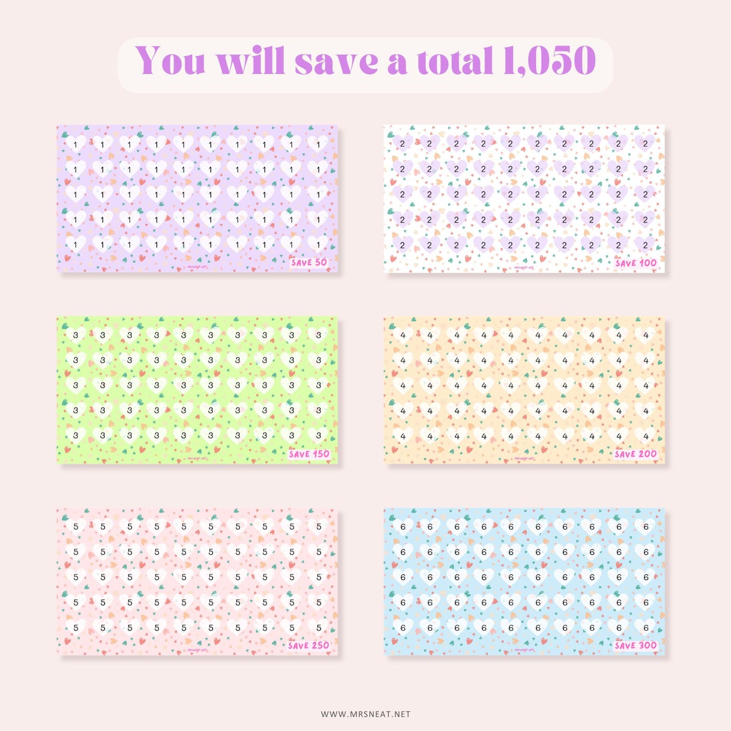 Love Savings Challenge, A6, Printable, Colorful, Cute, 6 Challenges, Love Theme, Valentine Savings Challenge, Budget Tracker, Savings Tracker, Cash Stuffing, Tiny Mini Savings Challenge, Kawaii Savings Challenge, Low Income Savings Challenge, Low income budget tracker, Printable, Digital Download