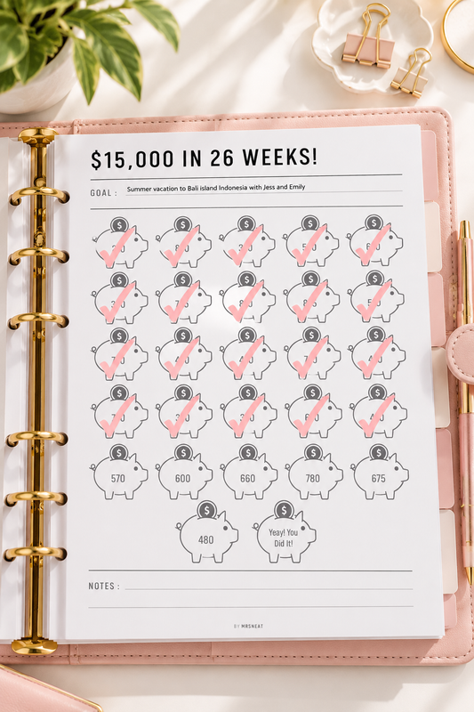 $15,000 Savings Challenge Planner