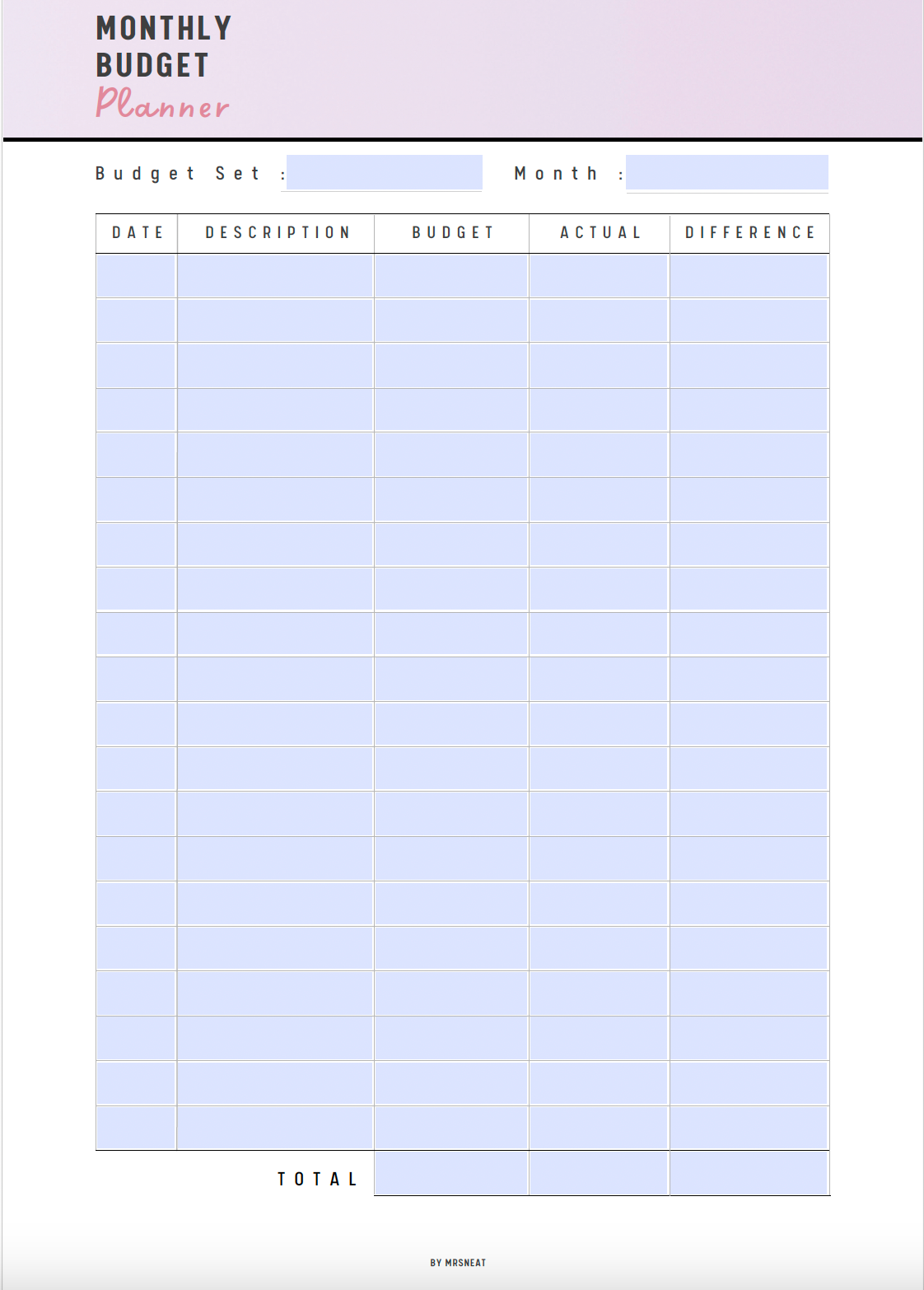 Fillable Monthly Budget Planner Printable, Budget Sheet Printable, Paycheck Budget, Monthly Budget Tracker, Budgeting Sheet, A4/A5/US Letter