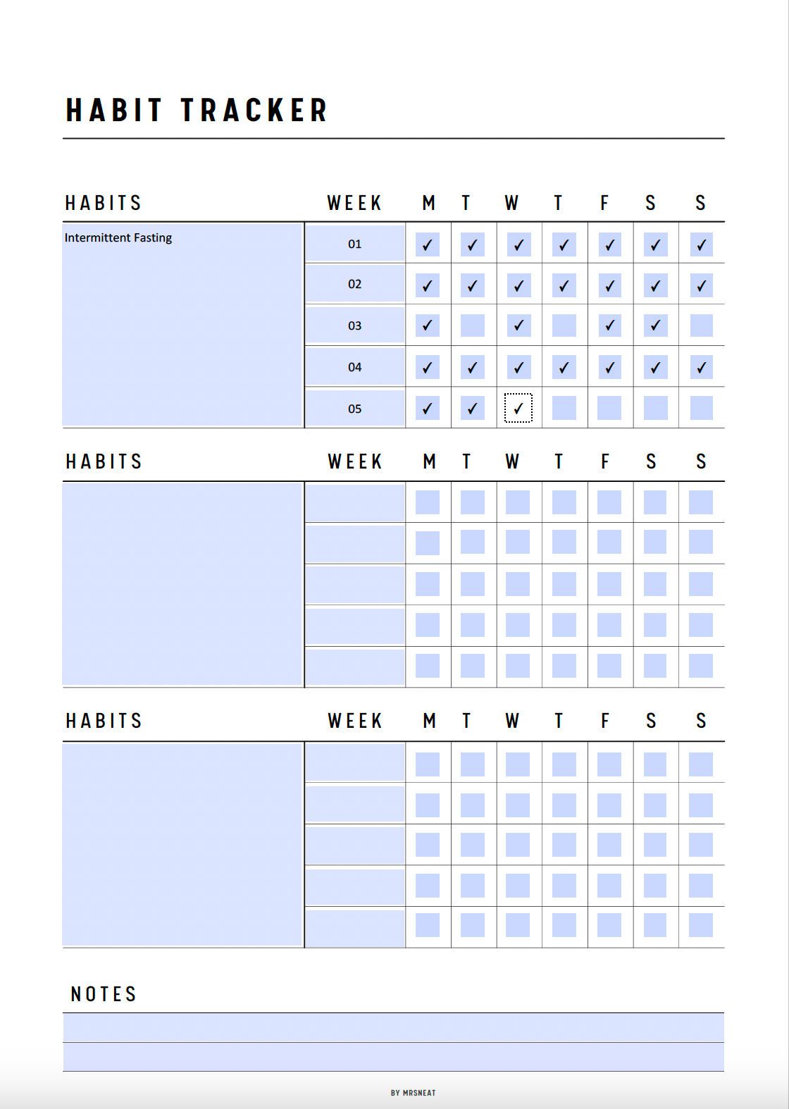 Fillable Daily Habit Tracker Printable, Habit Planner, Weekly Habit Tracker, Habit Checklist,   Daily Routine, A4, A5, Half Letter, Letter, Digital Planner, Fillable PDF, Printable Planner