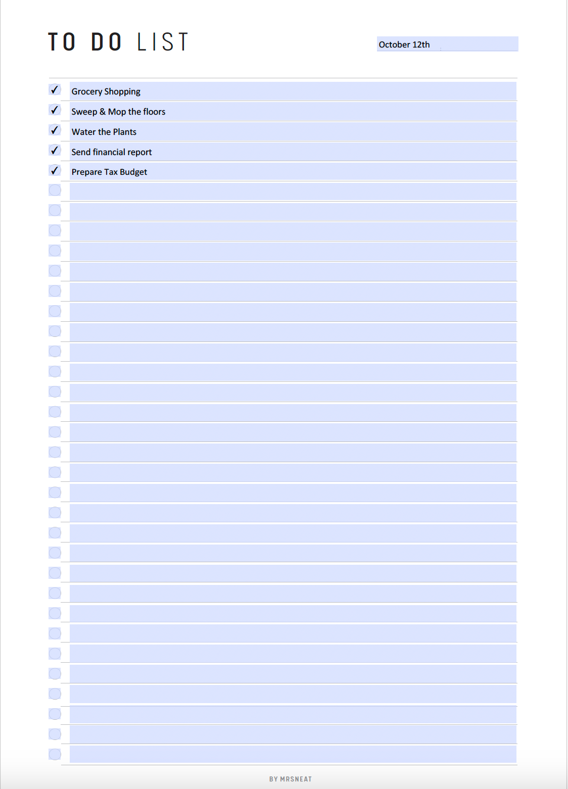 Fillable To Do List Planner Printable, Minimal To Do List Template, Daily Planner, Daily Organizer, Daily To Do, A4, A5, Letter, Half Letter