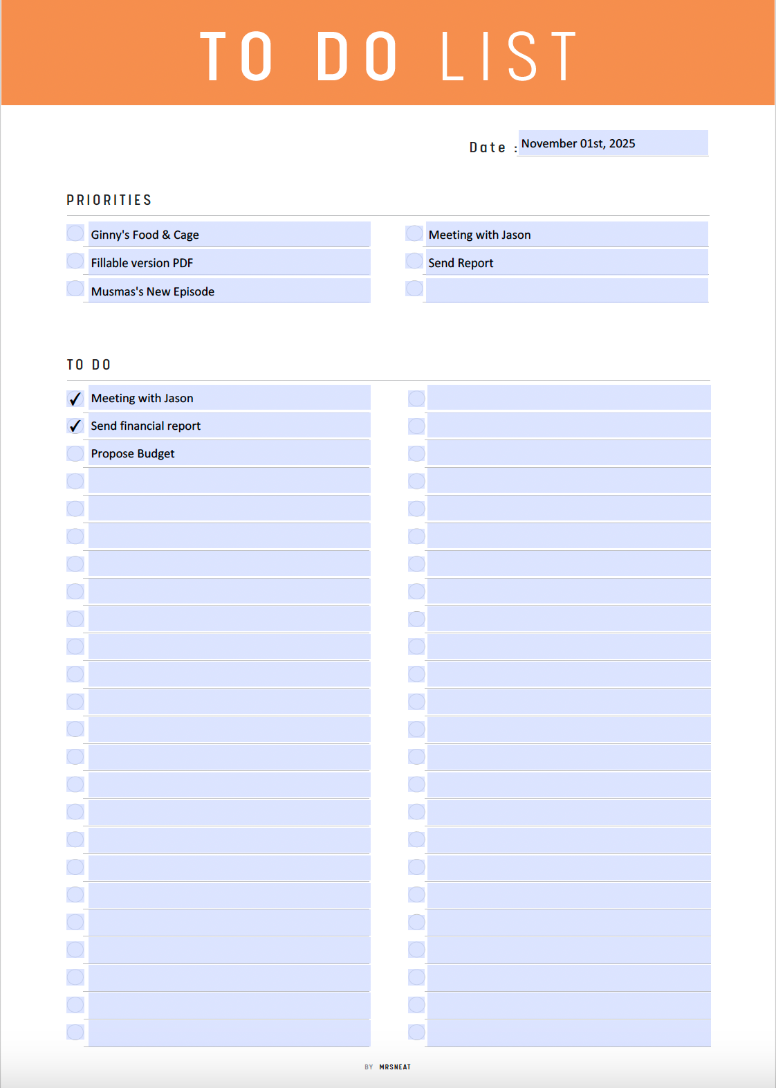 Fillable To Do List Planner Printable, Minimalist To Do List Template, Daily To Do, Daily Agenda, Daily Journal, PDF, A4, Letter, 10 colors