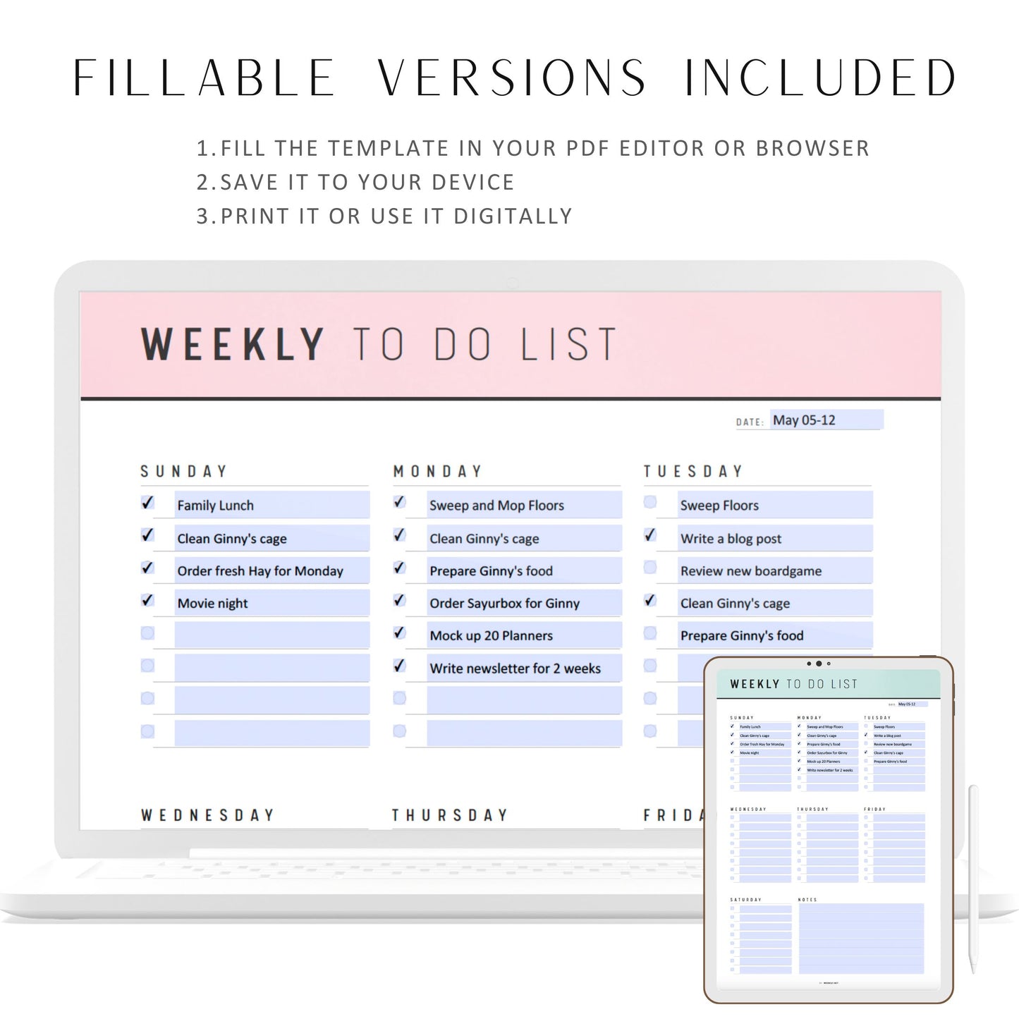 Weekly To Do List Printable - M287