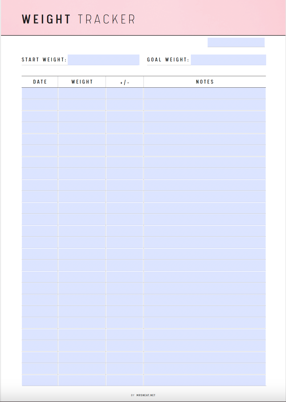 52 Week Weight Tracker Printable, Weight Loss Tracker Template, Fillable Weight Log, Weight Journal, 5 Colors, A4, A5, Letter, Half Letter, Digital Planner, Fillable PDF, Printable Planner