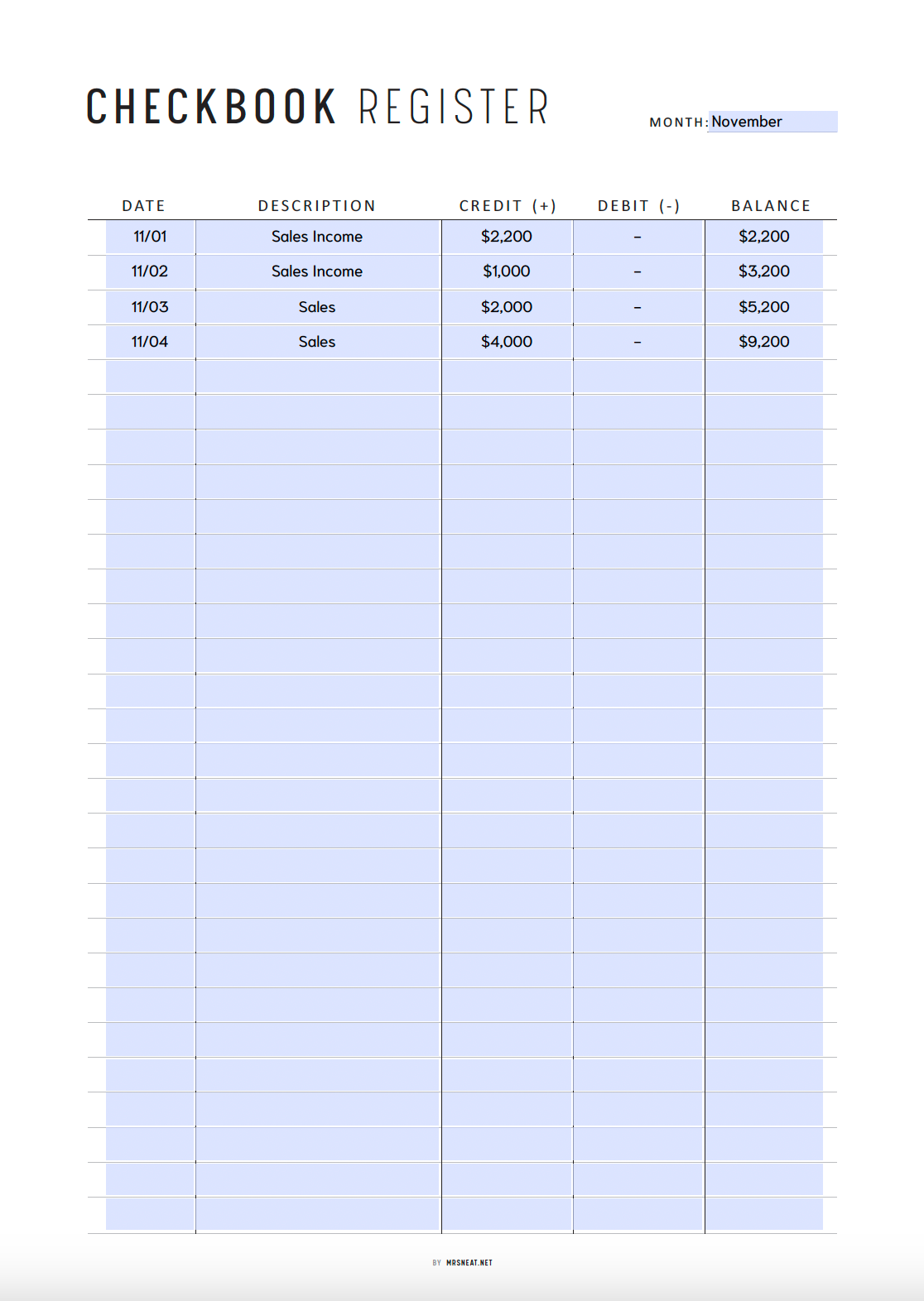 Checkbook Register Printable, Check Transaction Tracker, Checkbook Log, 2 Colors, A4, A5, Letter, Half Letter, Fillable Savings Register